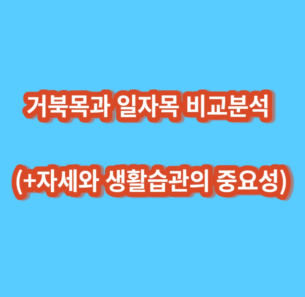 거북목과 일자목 비교분석 (+자세와 생활습관의 중요성) 총정리 (필독)