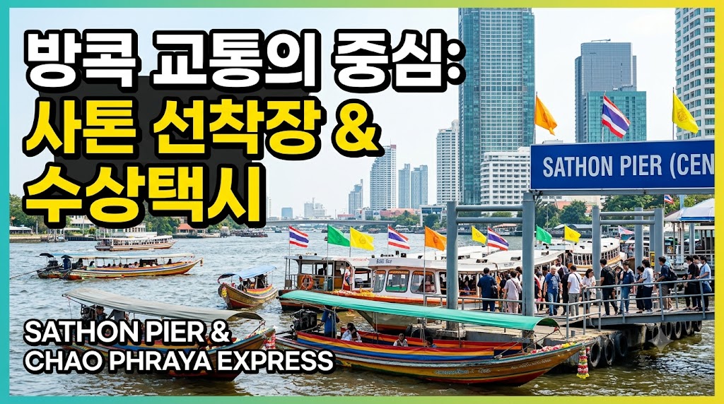 방콕 짜오프라야 강 수상택시 선착장 전경