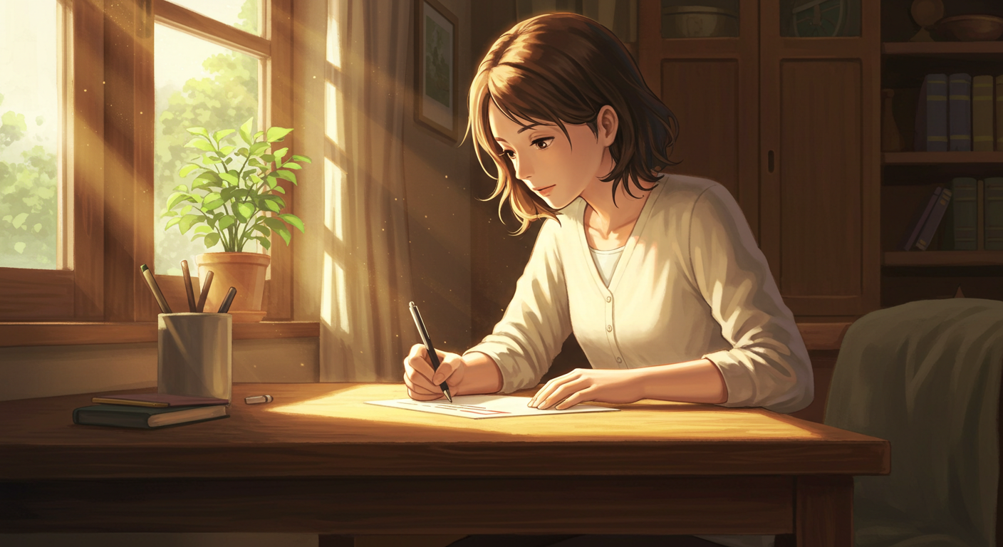 암보험 체크리스트를 작성하는 여성