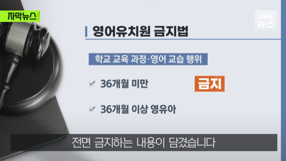 영어유치원금지법이란?