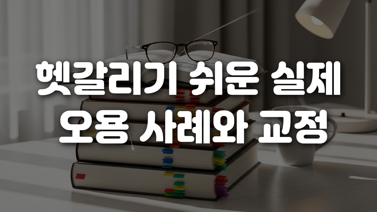 헷갈리기 쉬운 실제 오용 사례와 교정