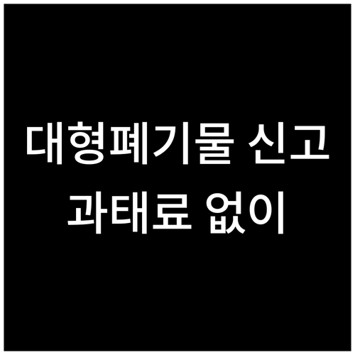 인천 중구 대형폐기물 신고 과태료 없..