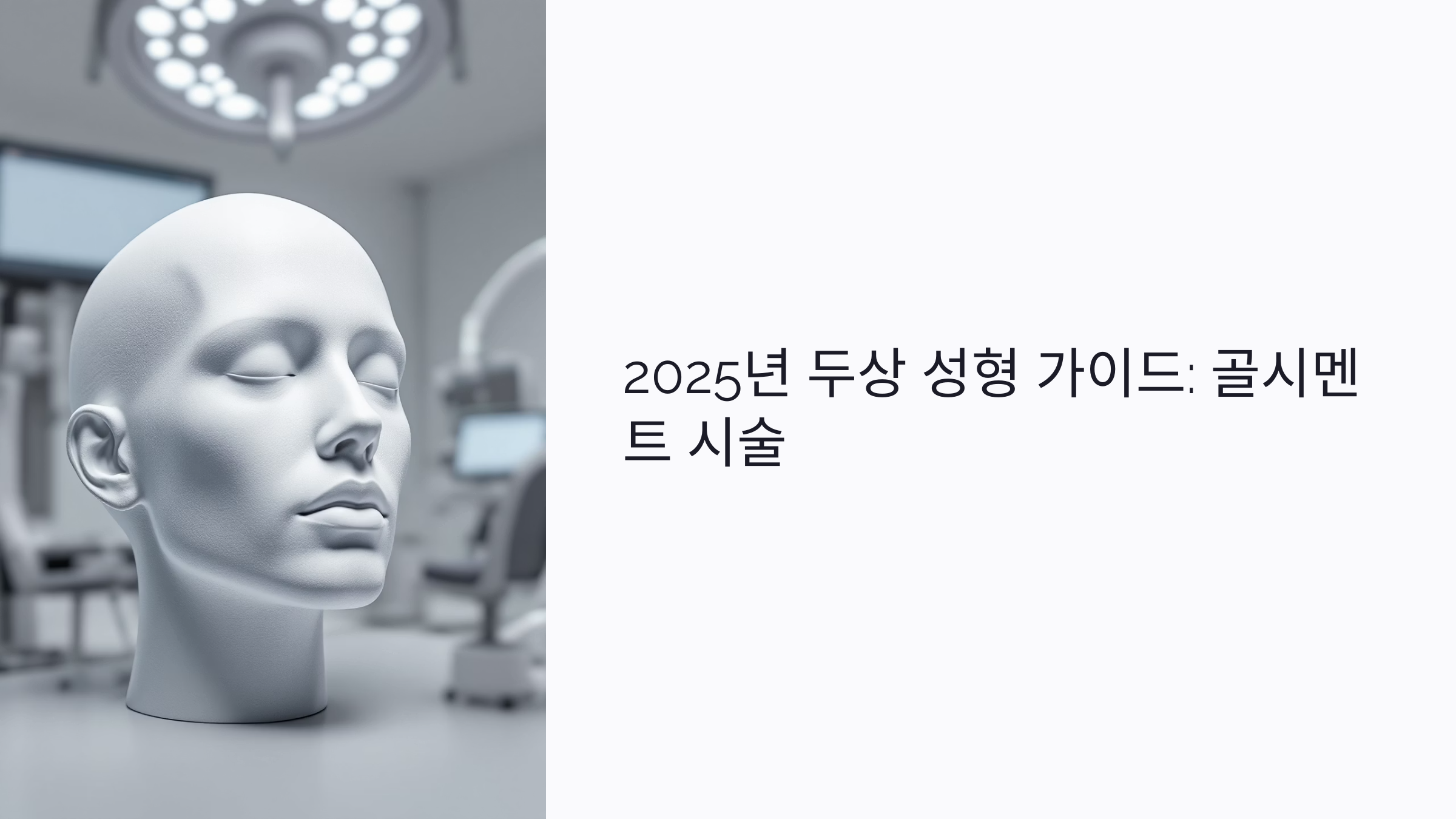 2025년 두상 성형 가이드: 골시멘트 시술 전 꼭 알아야 할 7가지 사실