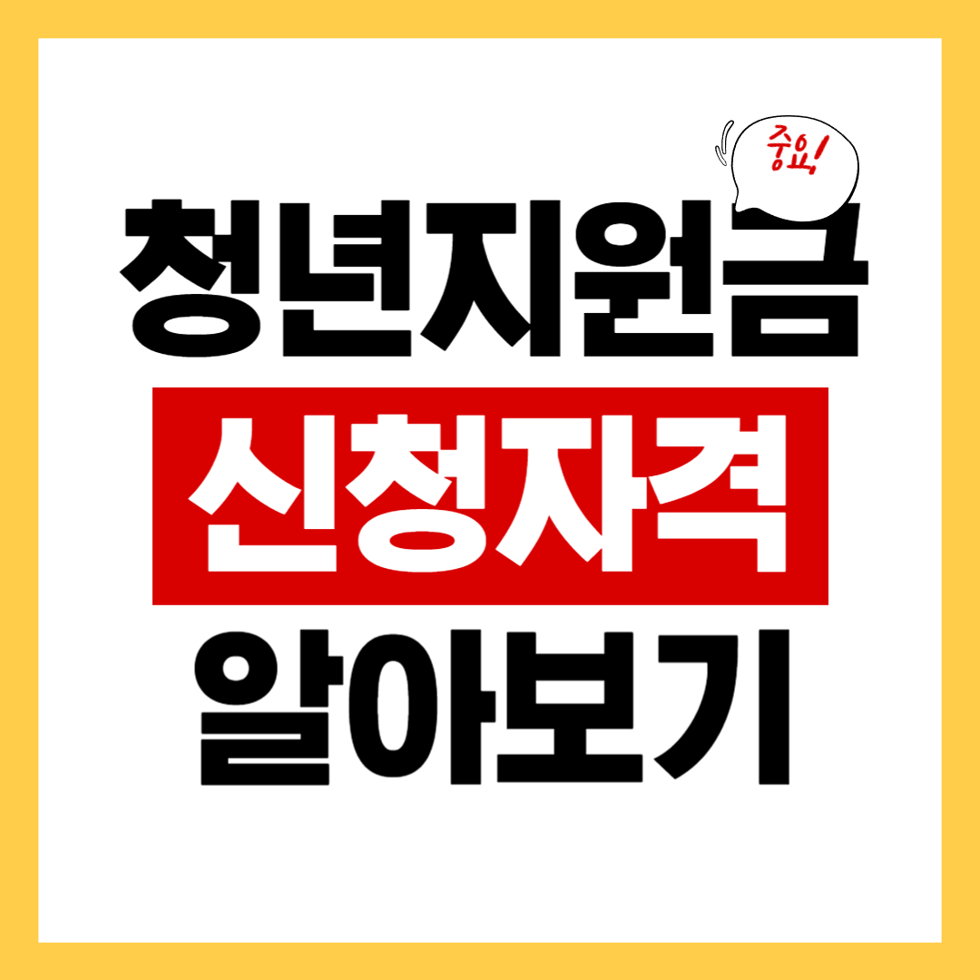 청년 지원금 대상과 신청자격