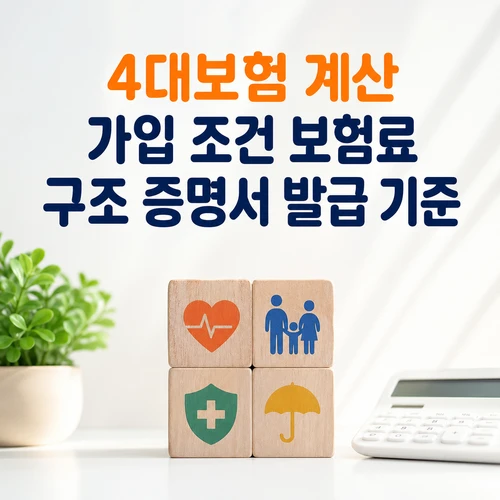 4대보험 계산 가입 조건 보험료 구조 증명서 발급 기준
