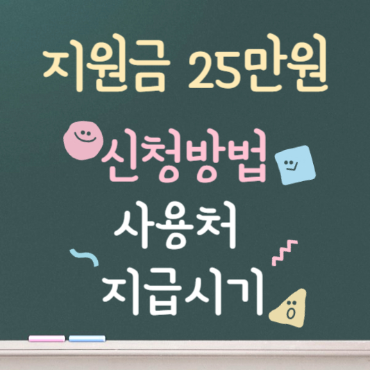 지원금 25만원 사용처 알아보기