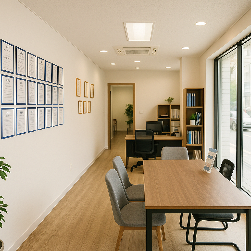 부동산 중개 사무소 내부 풍경