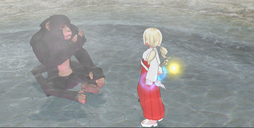 온천원숭이에게 버터비스킷을 준다.