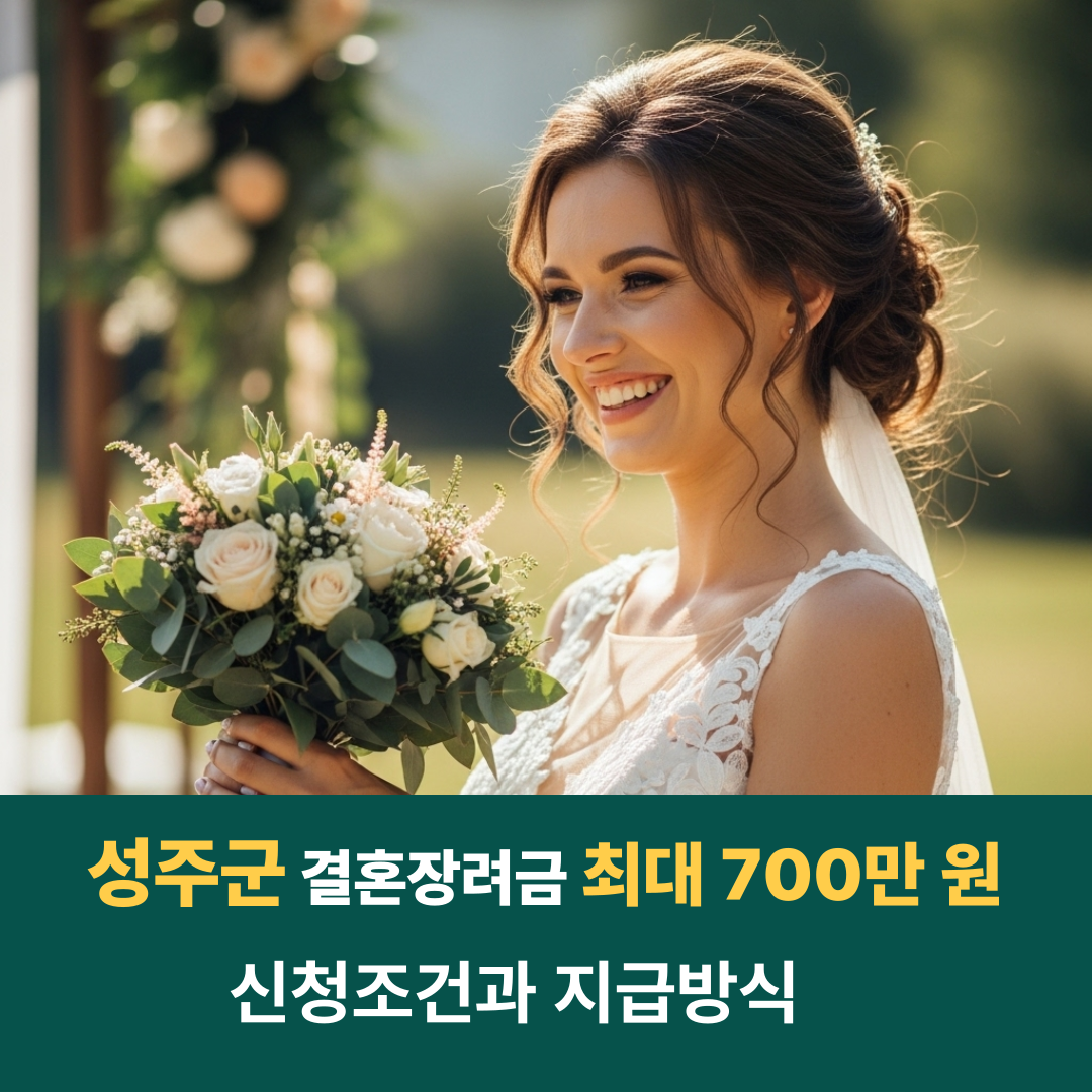 성주군 결혼장려금 최대 700만원 신청조건,지급방식 총정리 썸네일