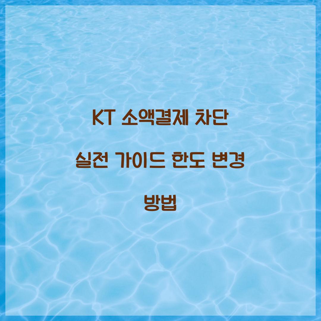 KT 소액결제 차단