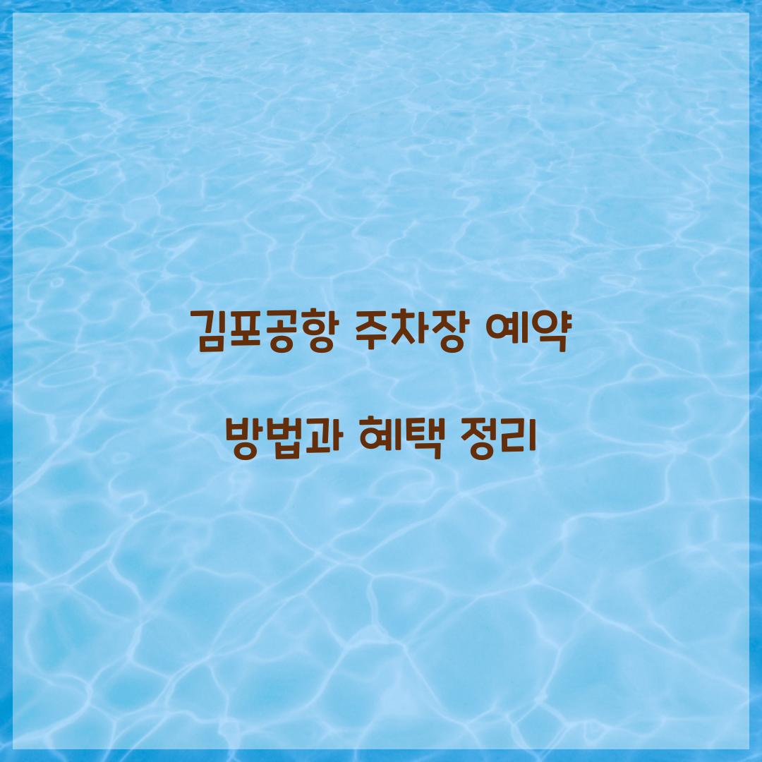 김포공항 주차장 예약
