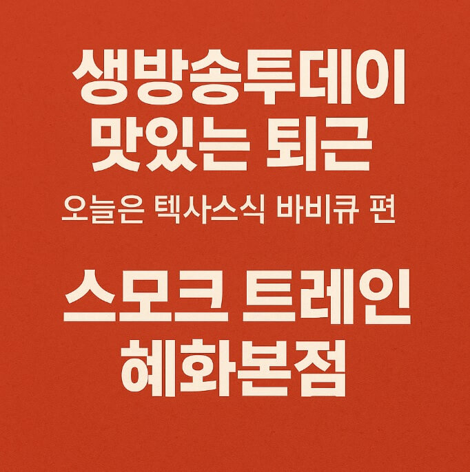 생방송투데이 맛있는 퇴근 대학로 정통 텍사스식 바비큐 맛집 스모크트레인 혜화본점