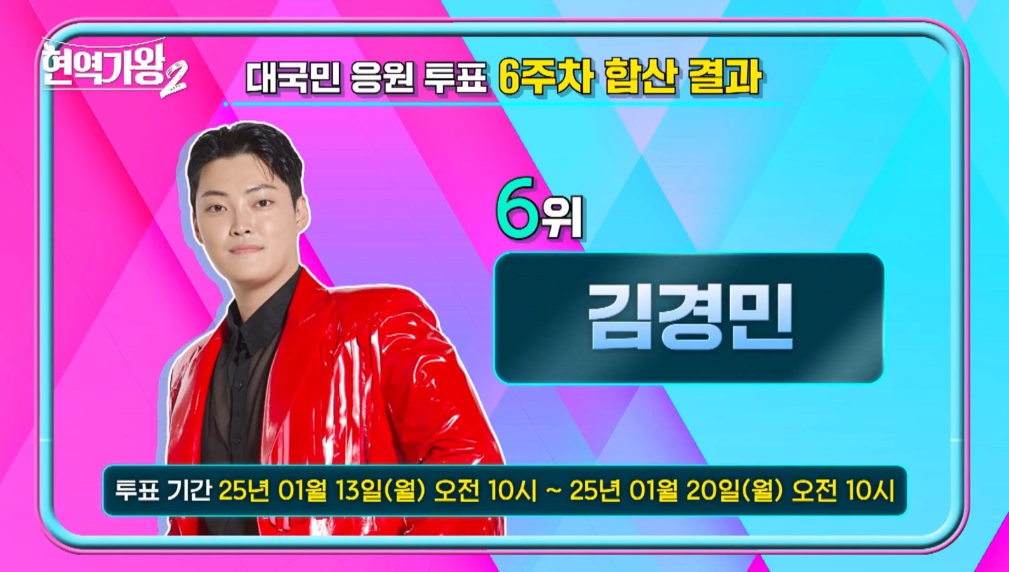 현역가왕2 대국민 투표 6주차 결과