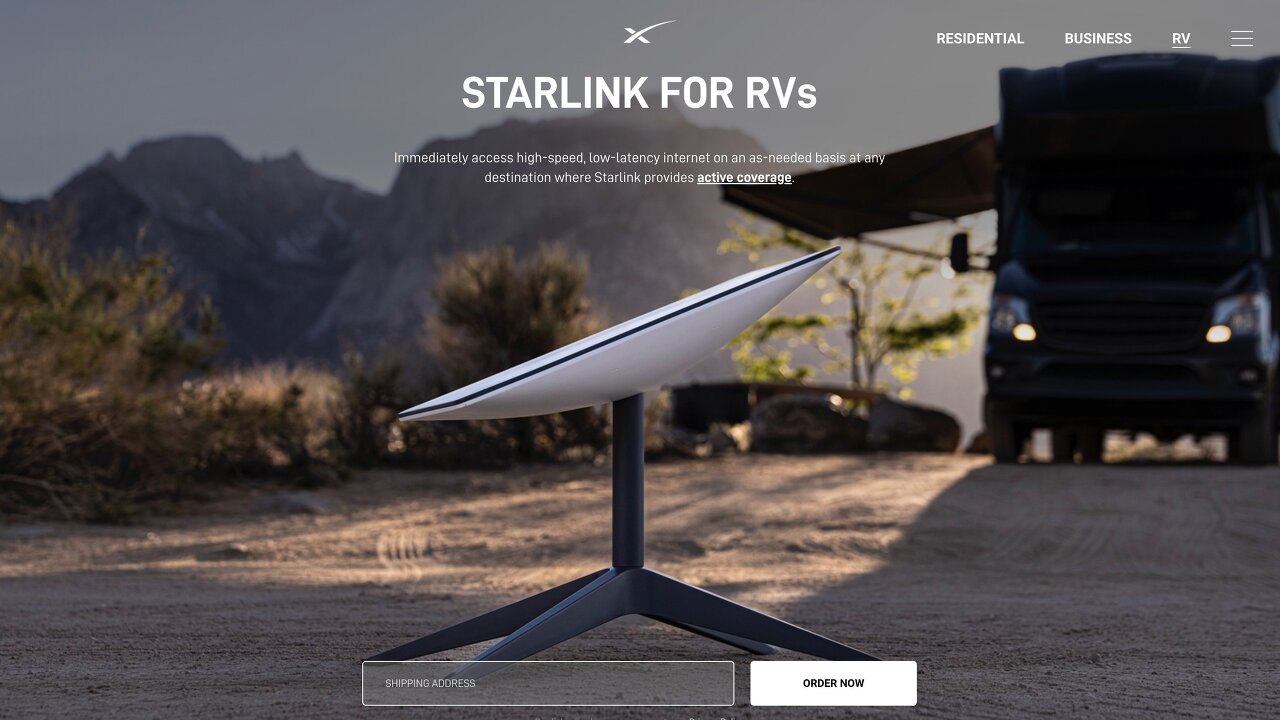 스페이스X, 스타링크 위성통신 최근사업 동향 소개 - undefined - undefined - 3. 이동형 서비스 출시 (RV용 스타링크) Starlink for RV 상품
