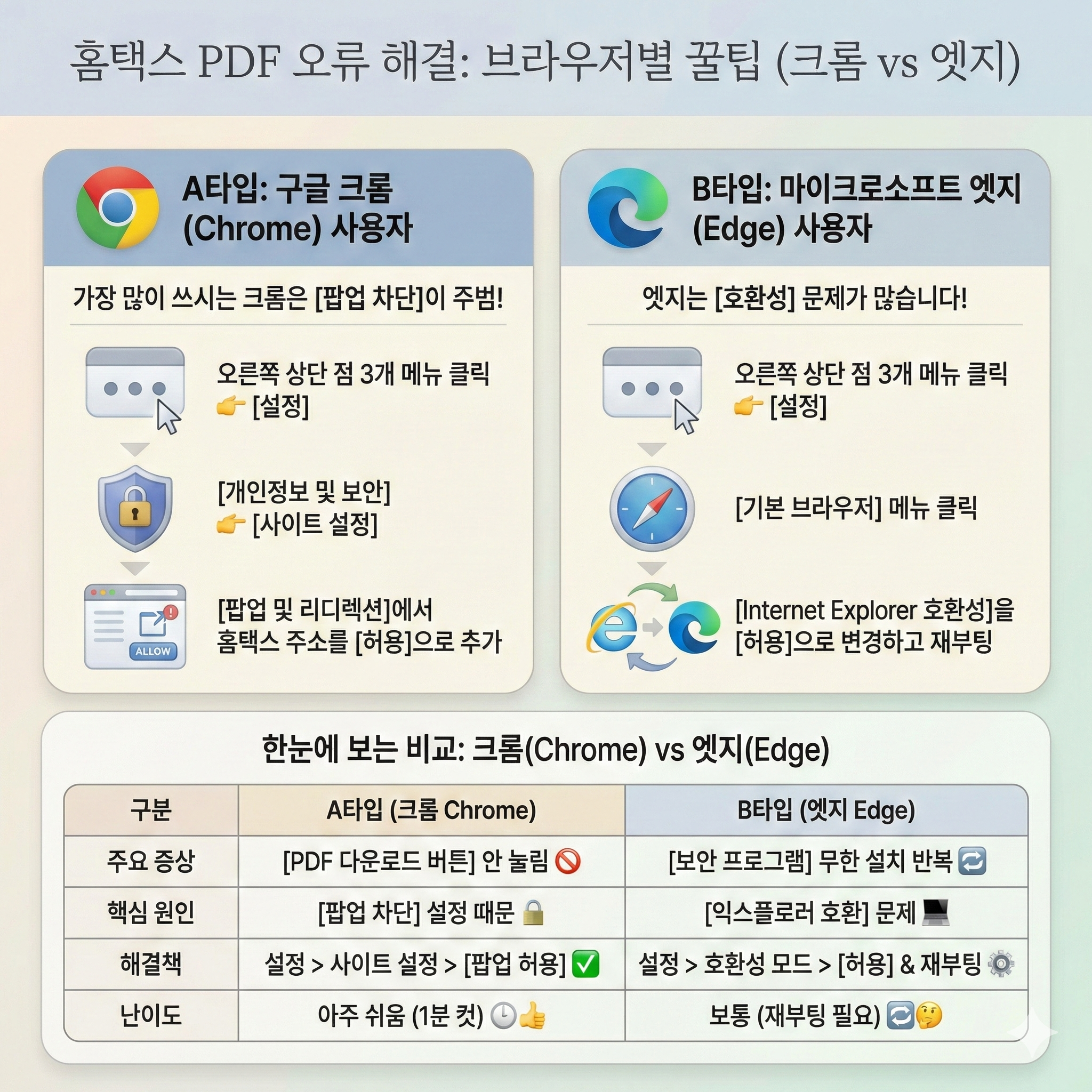 홈택스피디에프PDF오류해결