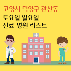 고양시 덕양구 관산동 토요일 일요일 진료 병원 리스트