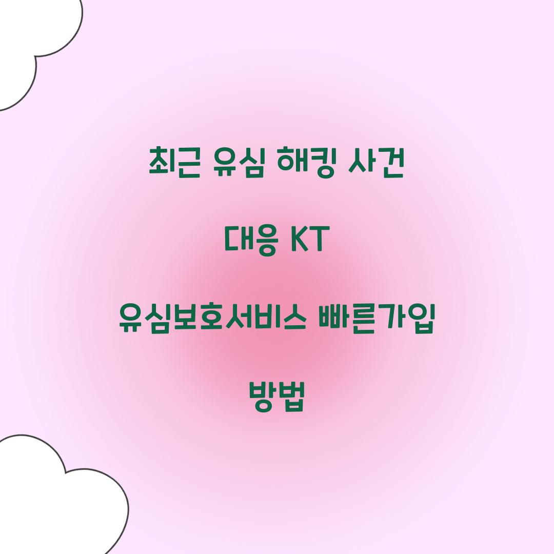 최근 유심 해킹 사건 대응: KT 유심보호서비스 즉시 가입 방법