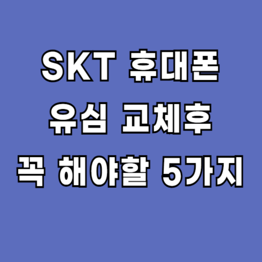 SKT 휴대폰 유심 USIM 교체후 할일 5가지