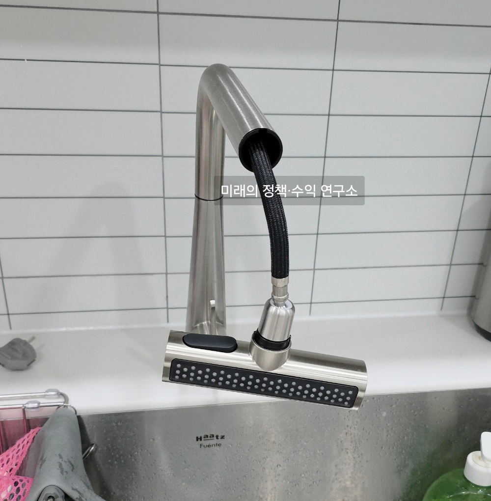 하츠수전, 하츠폭포수수전, FCTS100, 싱크대수전교체로 수전이 빠져있는 사진