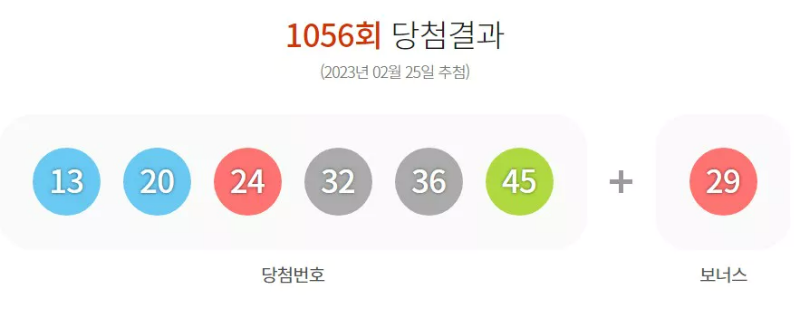1056 당첨결과