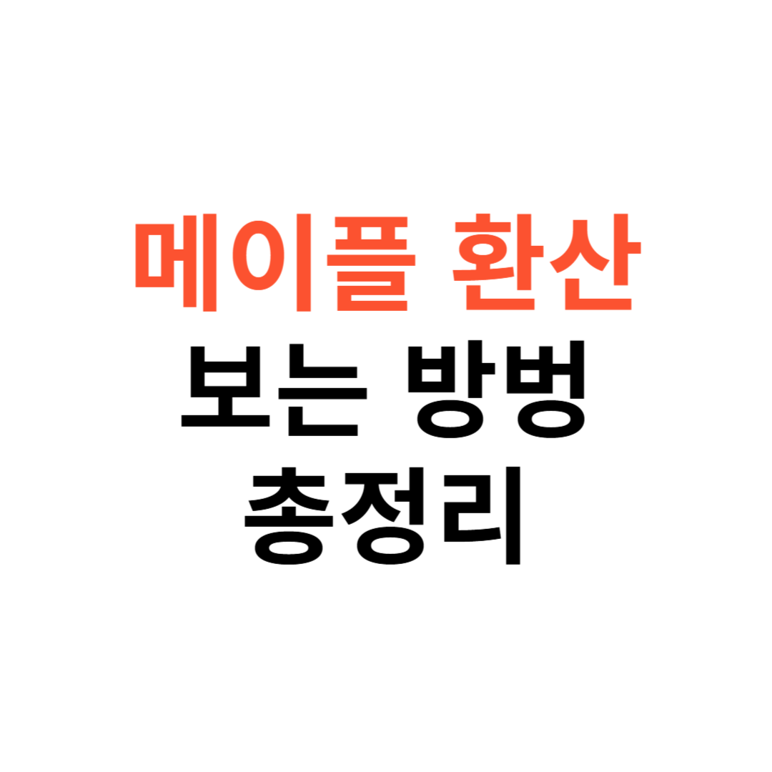 메이플 환산 보는법