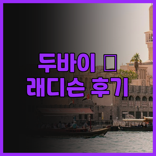 두바이 래디슨 블루 호텔 후기: 데이..