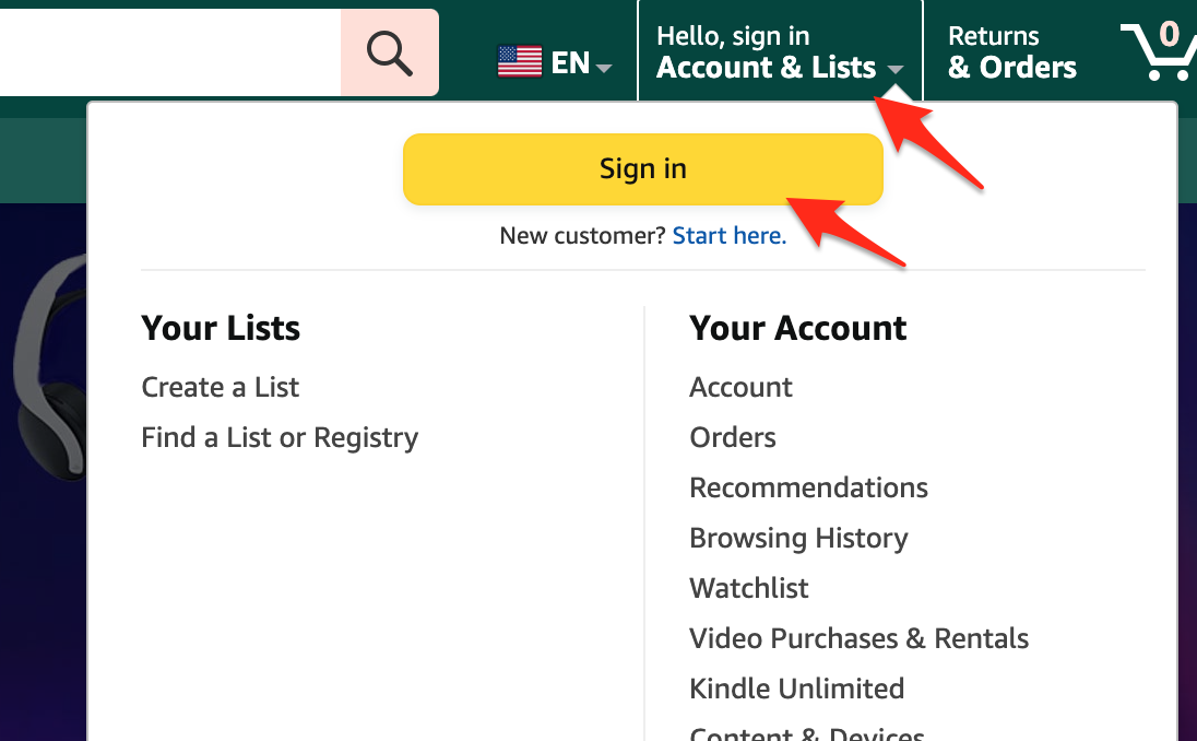 미국 아마존 가입 경로