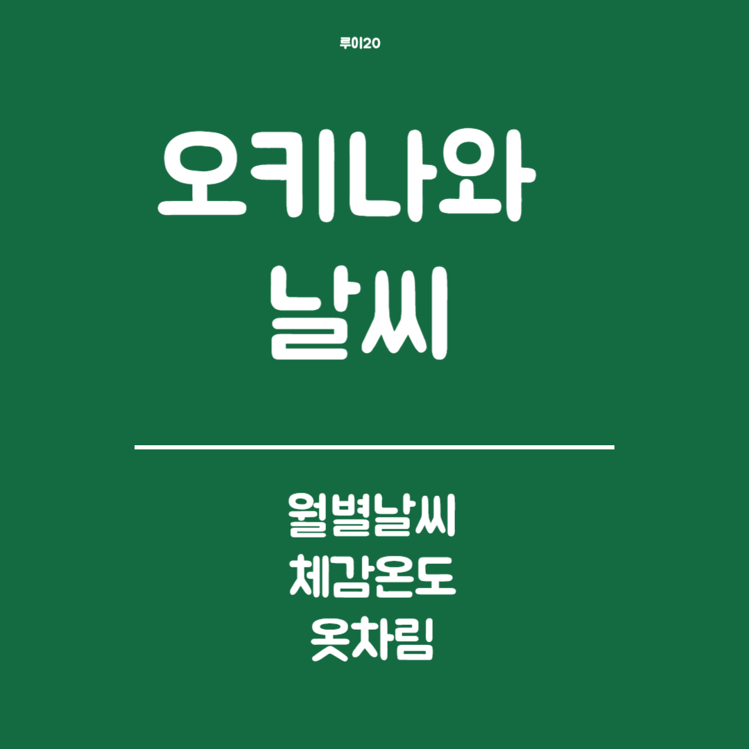 오키나와 날씨 - 월별 날씨 특징, 기온 및 체감온도, 옷차림, 날씨 대비 준비물