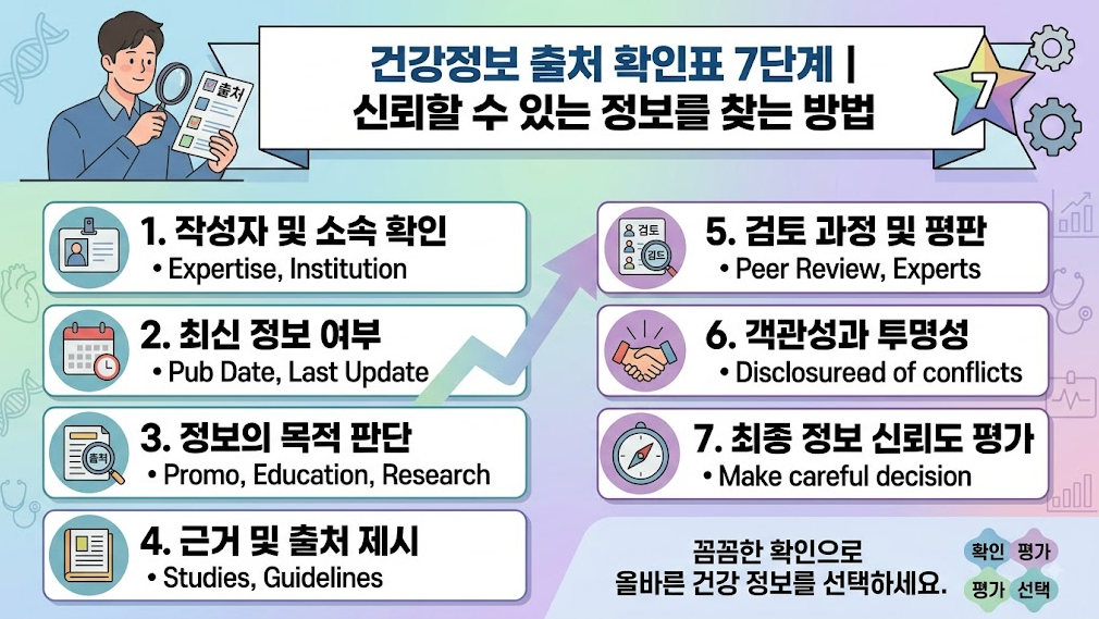 건강정보 출처 확인하는 방법 및 체크리스트