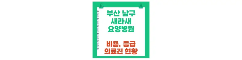 부산 남구 새라새요양병원 비용, 등급, 의료진현황-문구-썸네일
