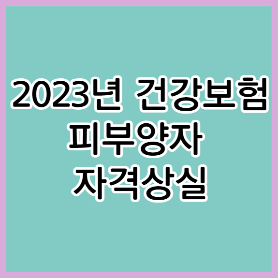 건강보험 피부양자 자격상실