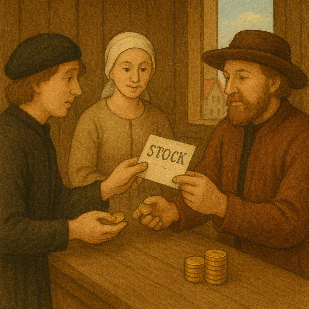 주식을 사고파는 네델란드 상인