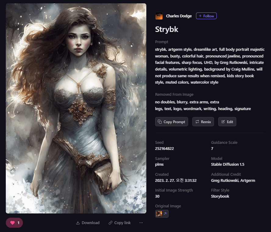 Playground AI 그림 - 장엄한 여성