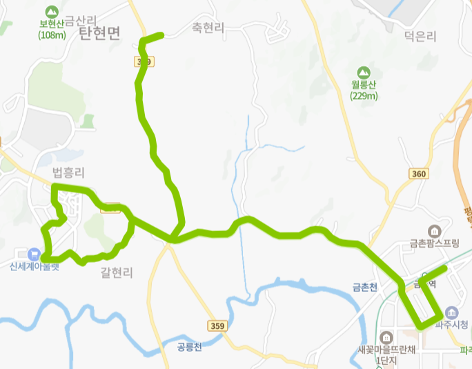 파주-75-1번-버스-노선-지도