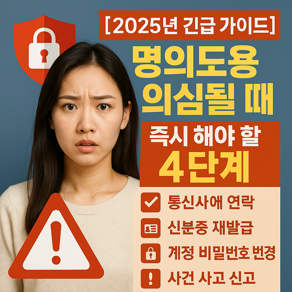 [2025년 긴급 가이드] 명의도용 의심될 때 즉시 해야 할 4단계