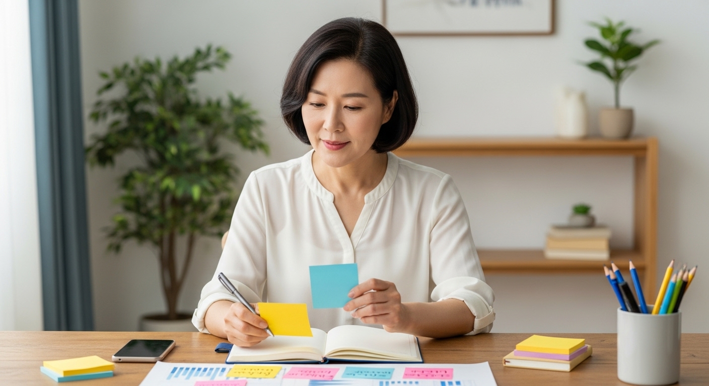 자신만의 브랜드를 구상 중인 여성