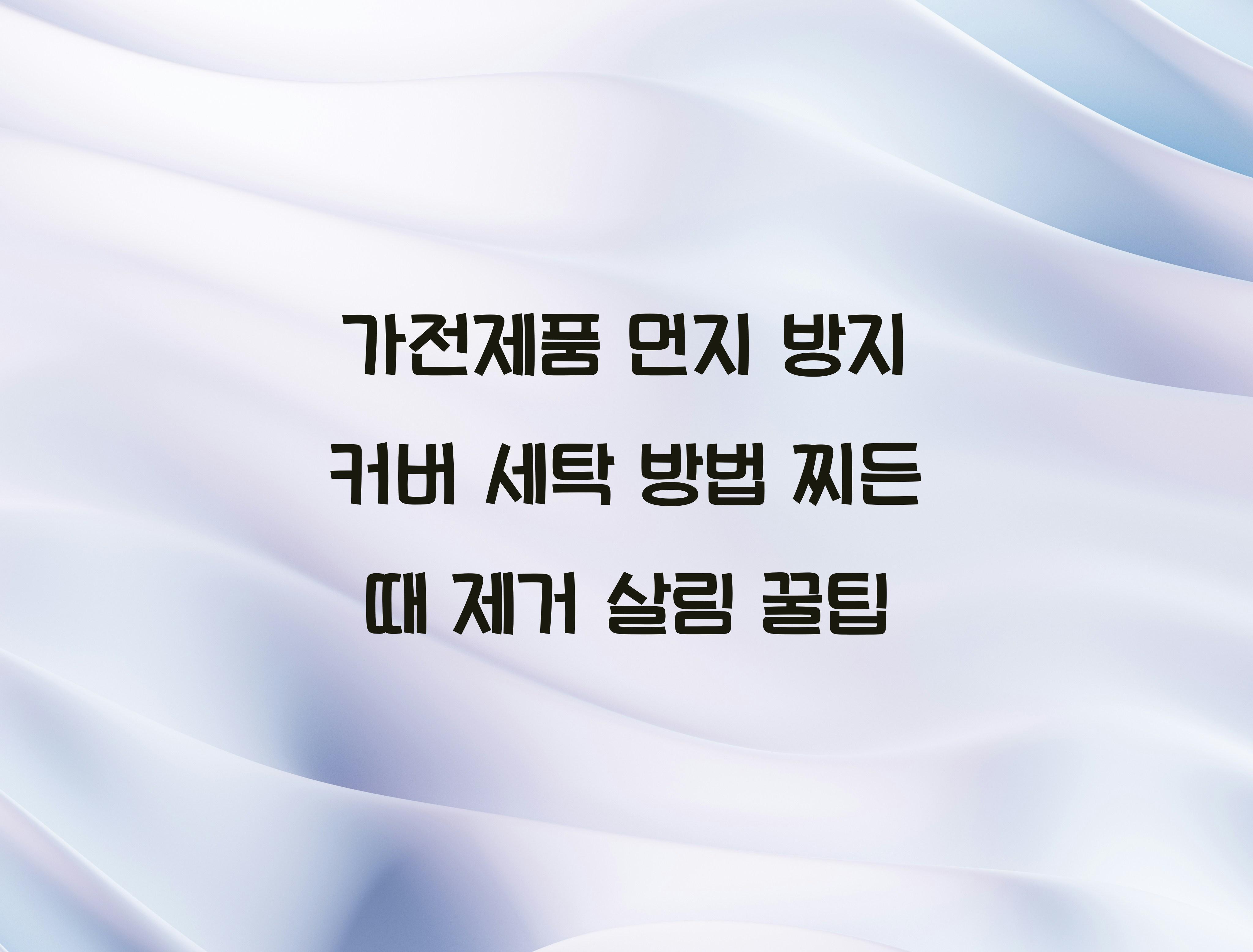 가전제품 먼지 방지 커버 세탁 방법