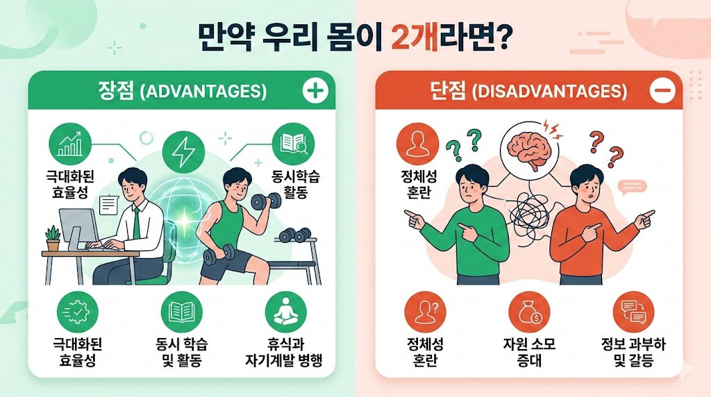 우리몸이 2개라면 장점과 단점