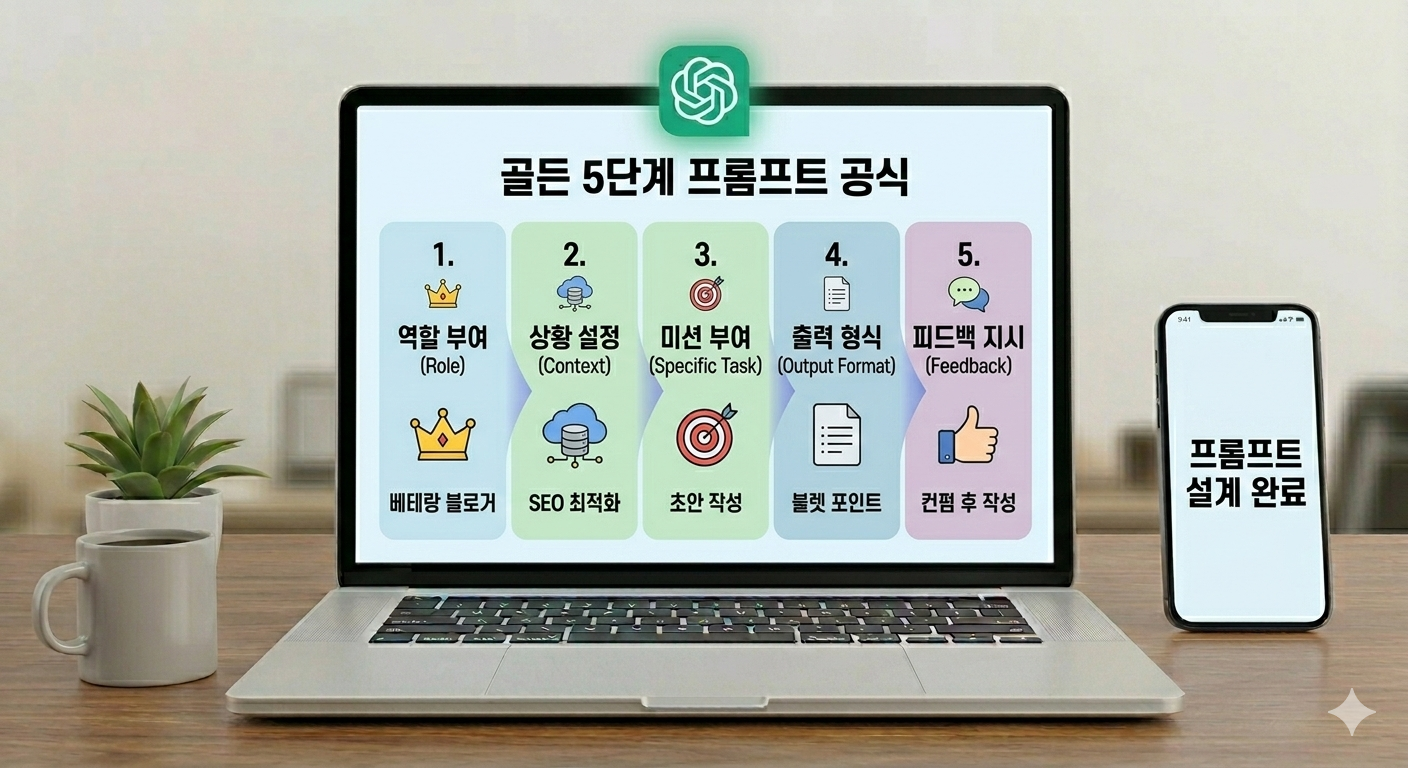 블로그 초안 생성을 위한 '골든 5단계' 프롬프트 공식