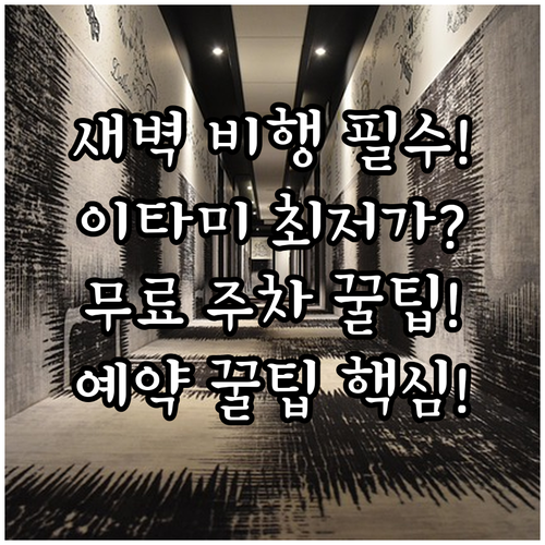 새벽 비행 걱정 끝 이타미 공항 근처..