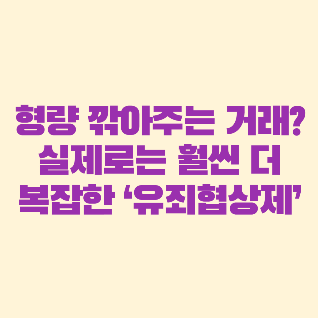 형량 깎아주는 거래 실제로는 훨씬 더 복잡한 &lsquo;유죄협상제&rsquo;