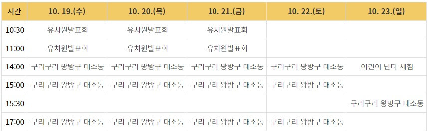 2022이천쌀문화축제 프로그램