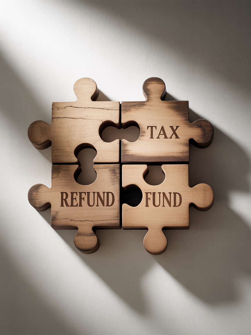 퍼즐 4개에 세금을 표시한 이미지