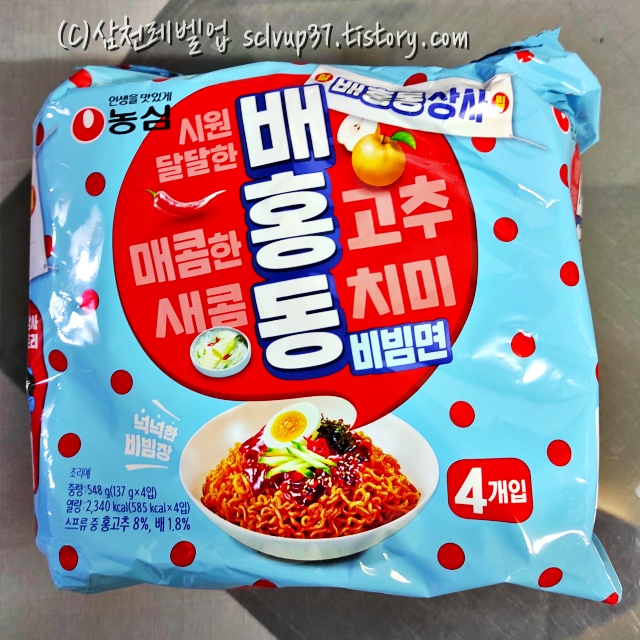 농심 배홍동 비빔면 4입