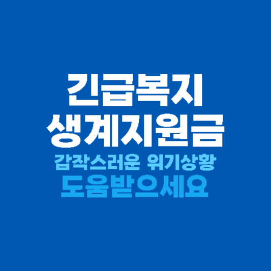 긴급복지 생계지원금