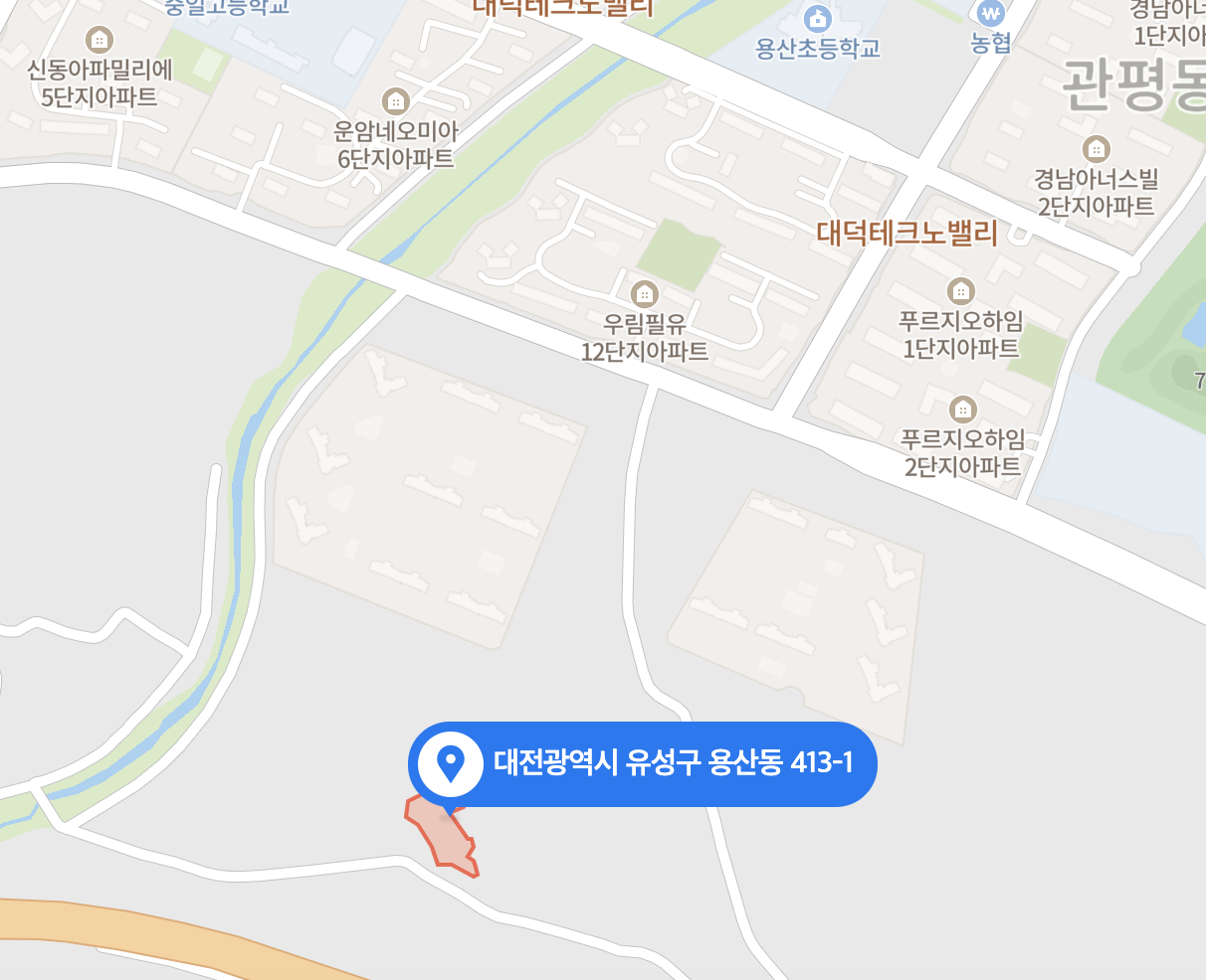 대전 용산지구 2블록 호반써밋 그랜드파크 위치