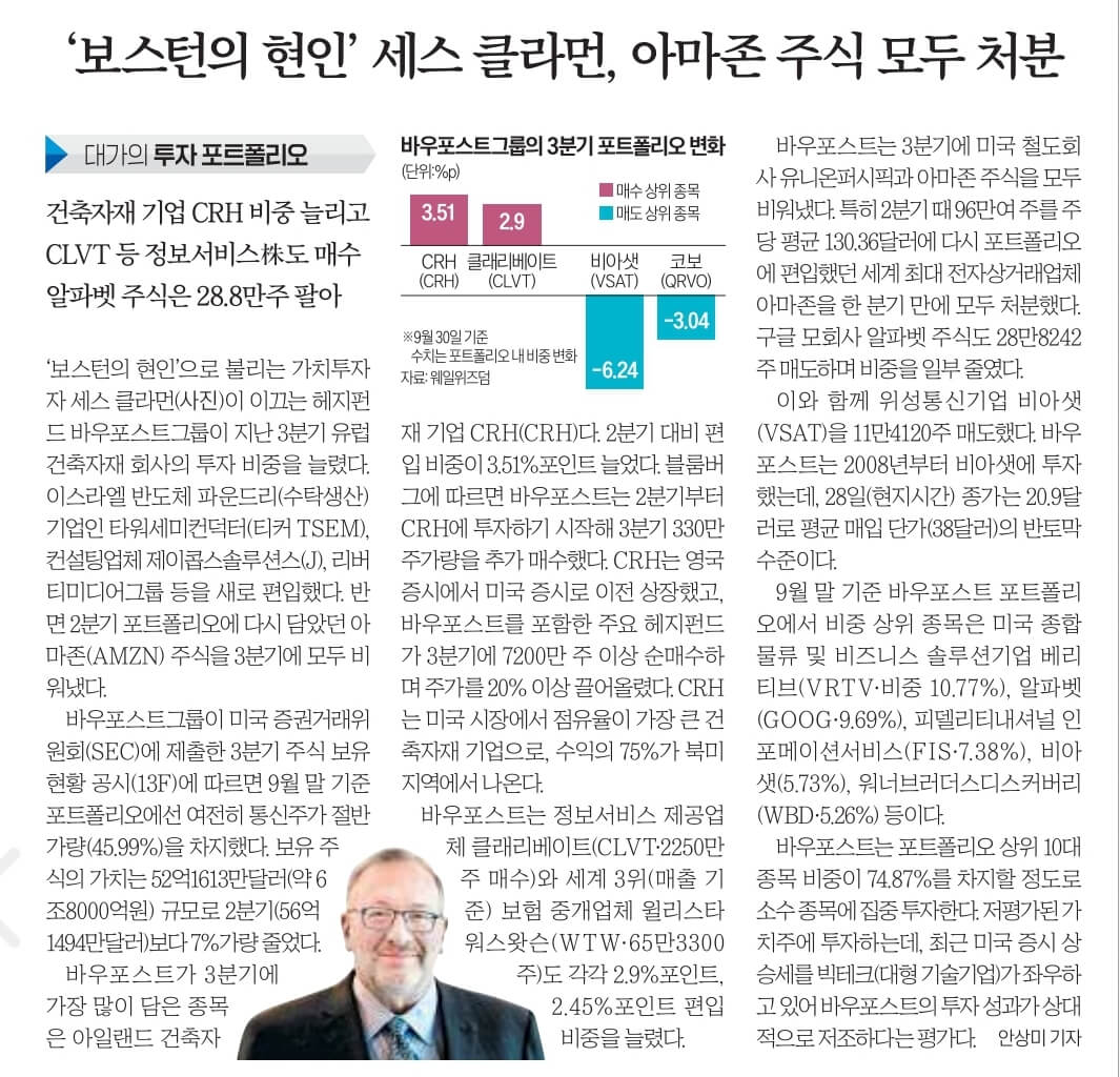 11월 30일 목 신문스크랩