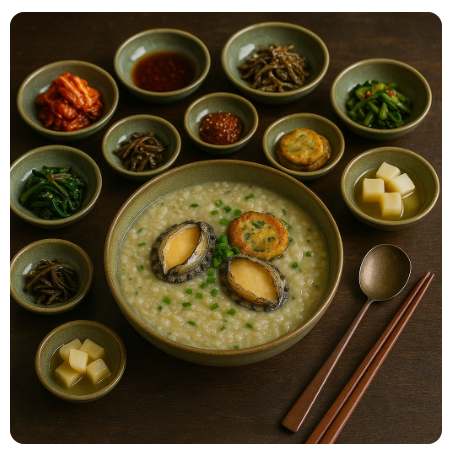 전복죽 정식 사진