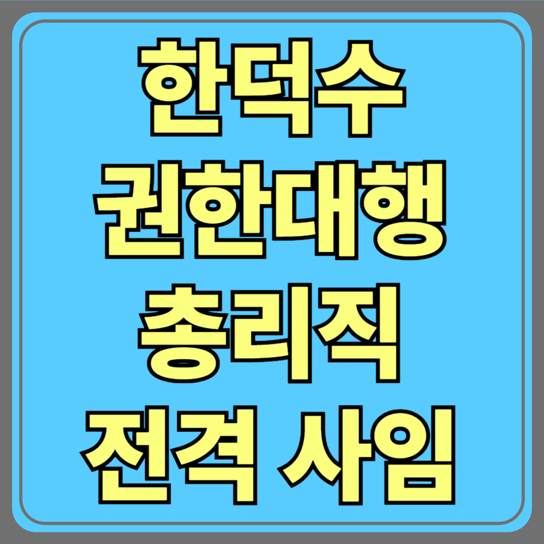 한덕수 권한대행, 총리직 전격 사임 발표