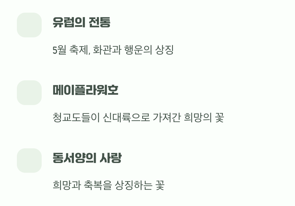 서양에서는 &lsquo;5월의 꽃&rsquo;&amp;#44; 메이플라워